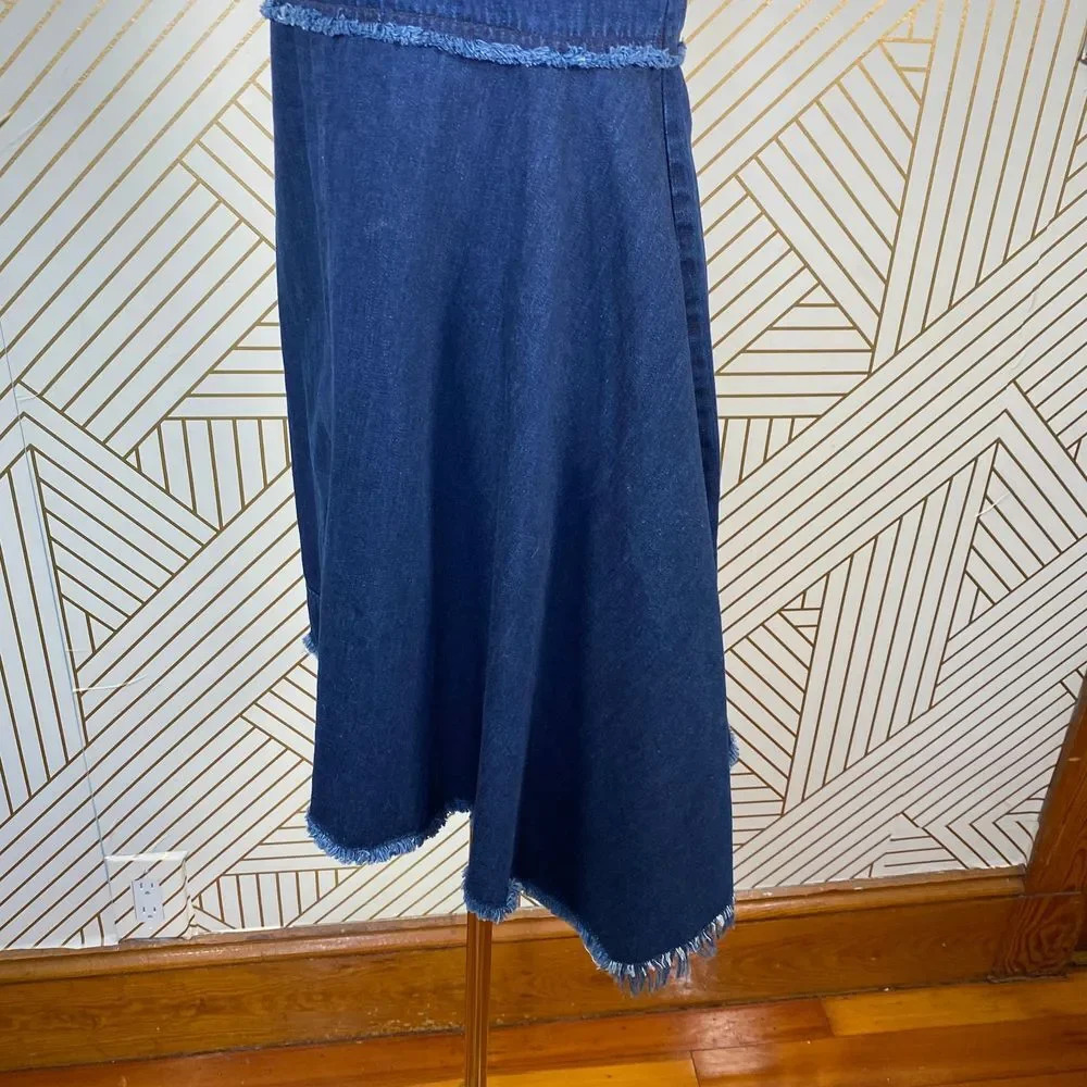 N/Nicholas‎ Denim Flare Side Sleeveless Dress Blue - Picture 6 of 12